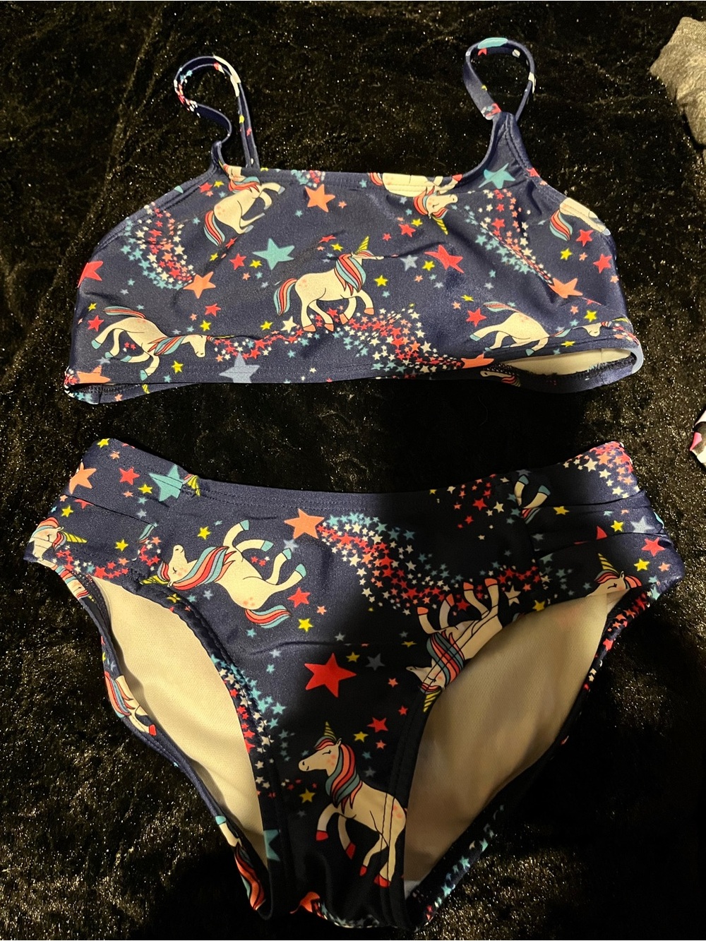 Cat & Jack Navy Unicorn Print Two-Piece Swim Set